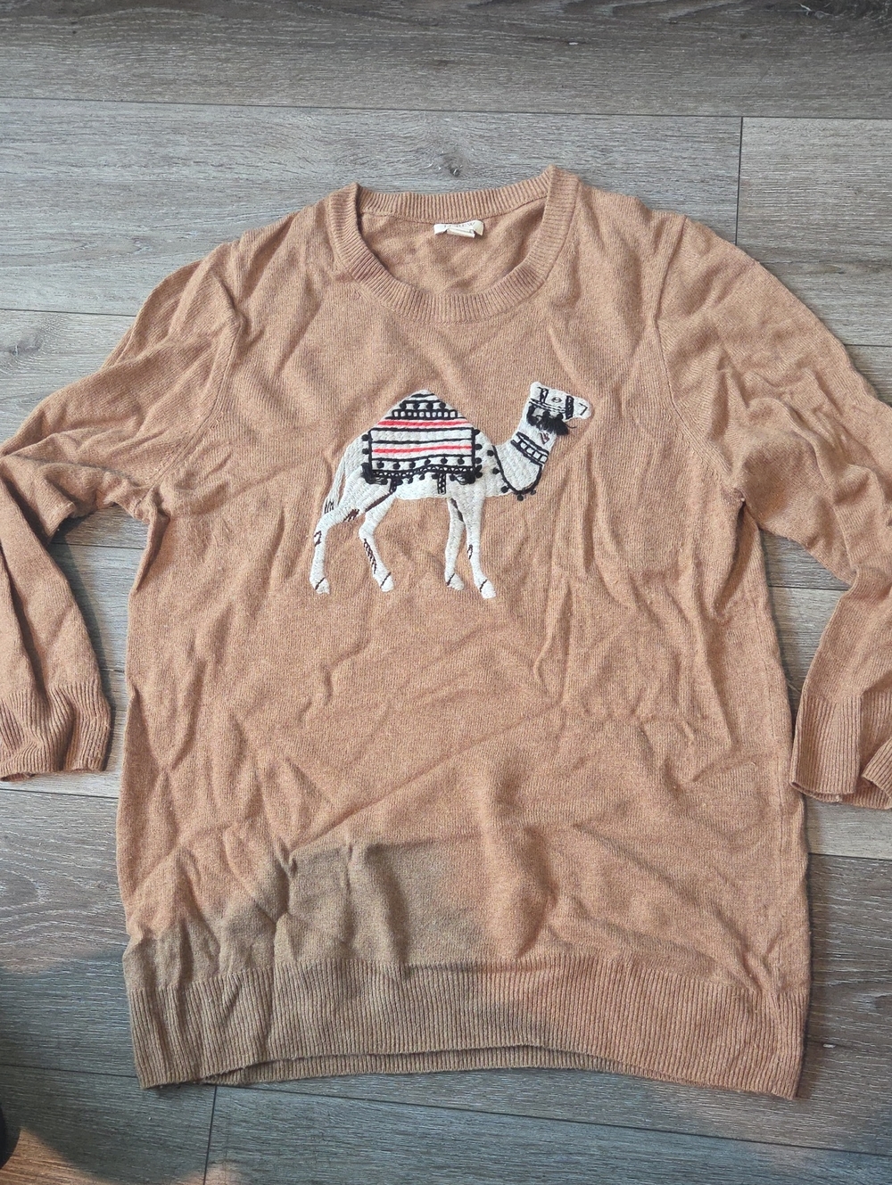 J. Crew Tan Camel Graphic Turtleneck Sweater